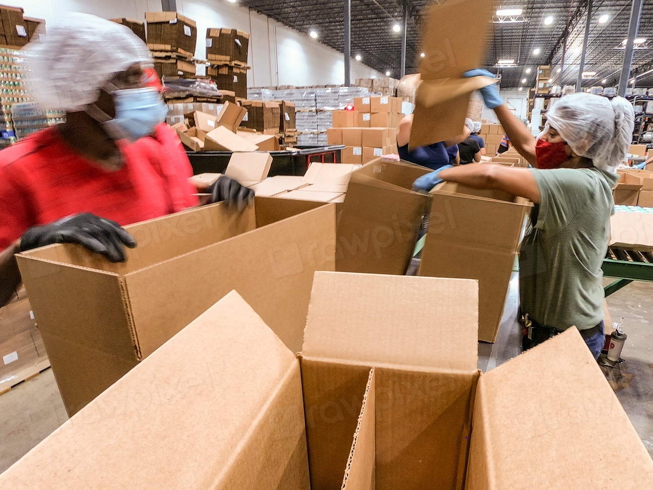 Stacked cardboard shipping packages awaiting delivery